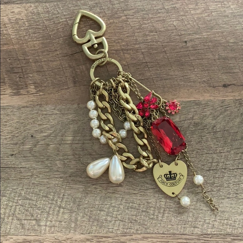 JUICY COUTURE - Gold and hot pink keychain